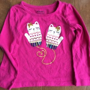 Wonderkids Mitten Graphic Long Sleeve Top 2t